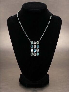 Touchstone Crystal by Swarovski Geometric Multi-Stone Statement Elegant Necklace